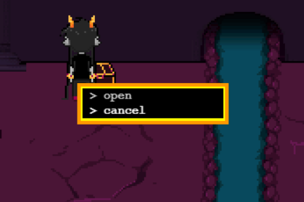A chooser with the options "open" and "cancel"
